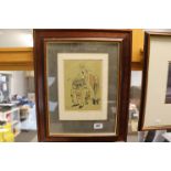 Cecil Aldin framed vintage print illustration of a terrier and a gentleman