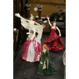Four Worcester ceramic figurines, to include Venetian Masquerade, Princess of Tara, Fandango &