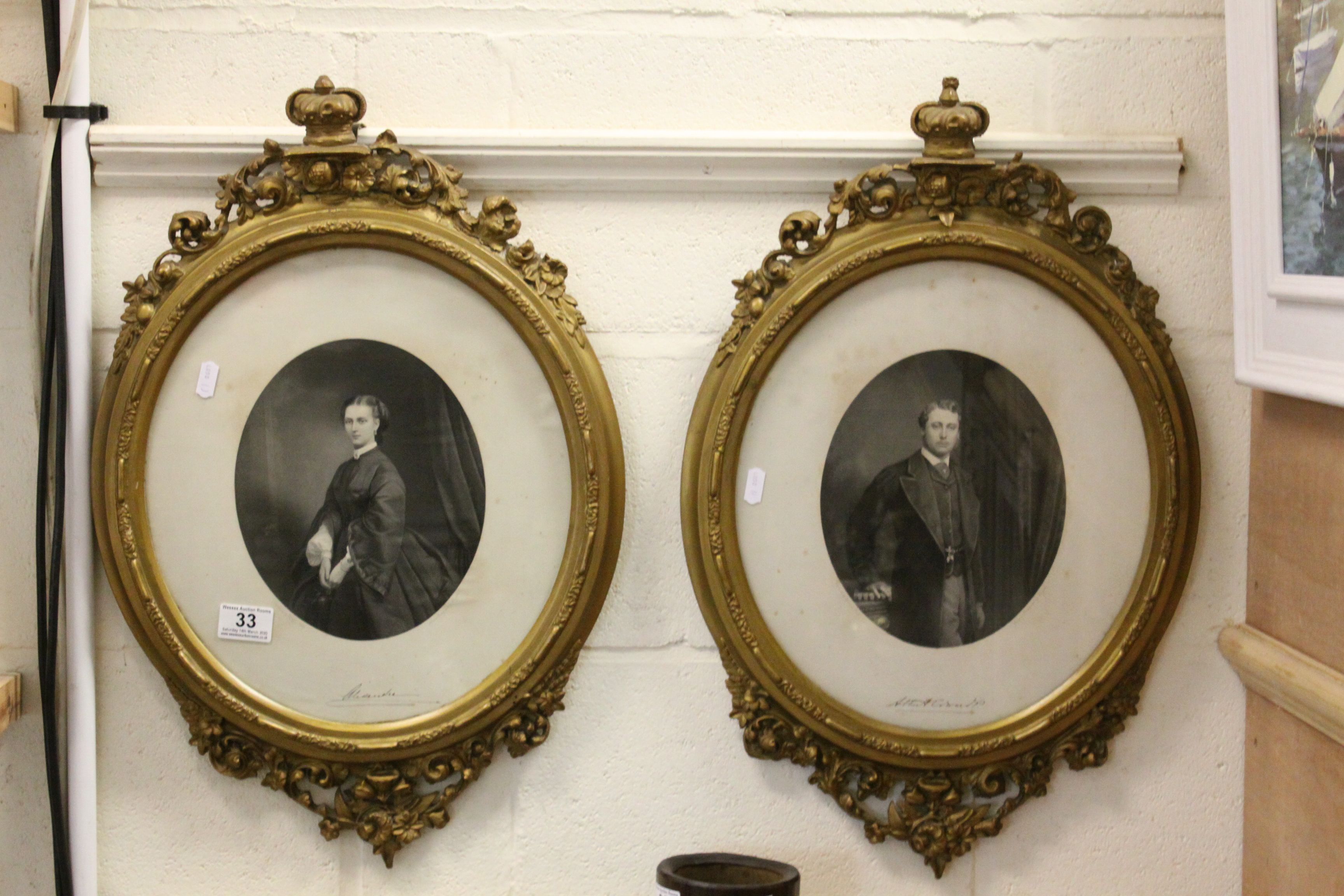 Pair of 19th century after Mayall oval photographic prints of Edward The VII when he was Prince of