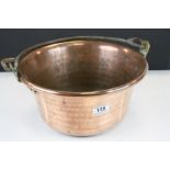 Antique Copper Cooking Pan with Iron Swing Handle, 31cms diameter