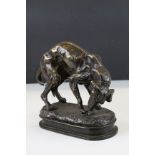 Antique bronze figure of a hound dog