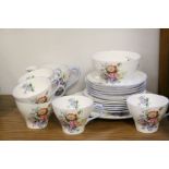 Shelley Bone China Part Tea Set ' Rolands Summer Bouquet ' pattern, decorated with floral sprays,