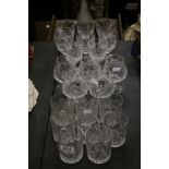 Collection of Edinburgh Crystal glasses to include tumblers, brandy balloons and wine glasses