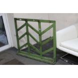 Green Painted Pine Rustic Hooks and Shelf, 99cms wide x 83cms high