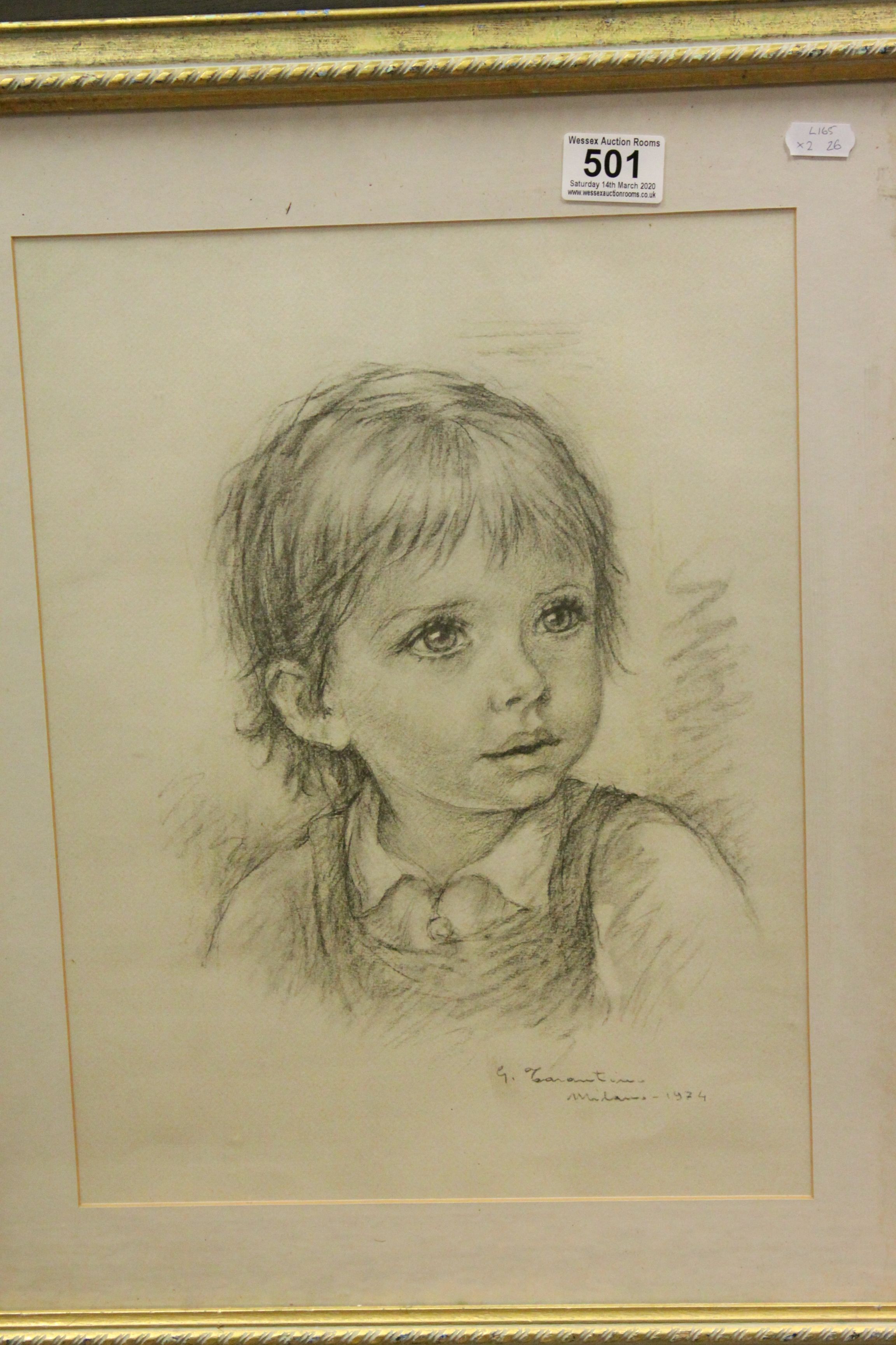 Jan Raab framed lithograph study of a lady together with a portrait of an infant (2) - Image 3 of 3