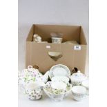 Two Part Tea Sets including Aynsley ' Wild Tudor ' (21 pieces) and Queen's ' Country Meadow ' (26