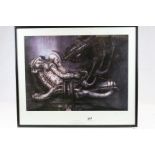 Limited edition framed and glazed Dark Horse Comic Fine Art print, 'Pilot In Cockpit' by H R Geiger,