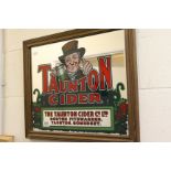 Vintage advertising Taunton Cider mirror, oak framed