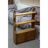Arts and Crafts Oak Hanging Shelf and Cupboard, 59cms wide x 92cms high