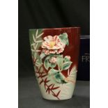 Boxed Franz Enchanted Garden floral decorated vase, with paperwork