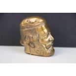 Brass vesta case in the form of a classical head