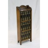 1930's / 40's Small Oak Bookcase, 32cms wide x 91cms high together with Fifteen Illustrated