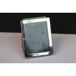 Edwardian Silver Photograph Frame, Birmingham 1904, on a Leather Covered Wedge Easel Back
