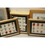 Six framed oriental watercolour portraits of masks, each numbered individually and signed with