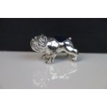 Silver British bulldog pincushion