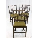 Set of Four 19th century Mahogany Oak Chairs with drop-in seats