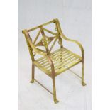 Garden Metal Child's Chair with a Gold Coloured Finish, 57cms high