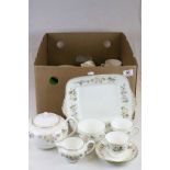 Wedgwood ' Mirabelle R4537 ' Tea Set comprising Teapot, Milk Jug, Sugar Bowl, Sandwich Plate, 7
