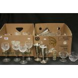Quantity of cut glass, to include bowls, glasses etc (2 boxes)