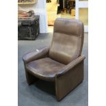 1960's De Sede Adjustable Tan Brown Leather Armchair, model DS-50