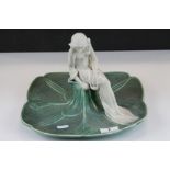 Art Nouveau Bretby Pottery table centre piece with lady seated