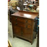 Early 20th century Mahogany Inlaid Tall Boy comprising Two Drawers over a Cupboard, 77cms wide x