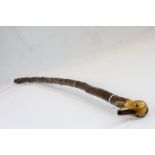 Hazel Wood Walking Stick, the handle carved in the form of a Duck's head