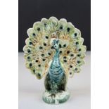Circa 1900 Beswick or Staffordshire #6817 porcelain peacock with pocket
