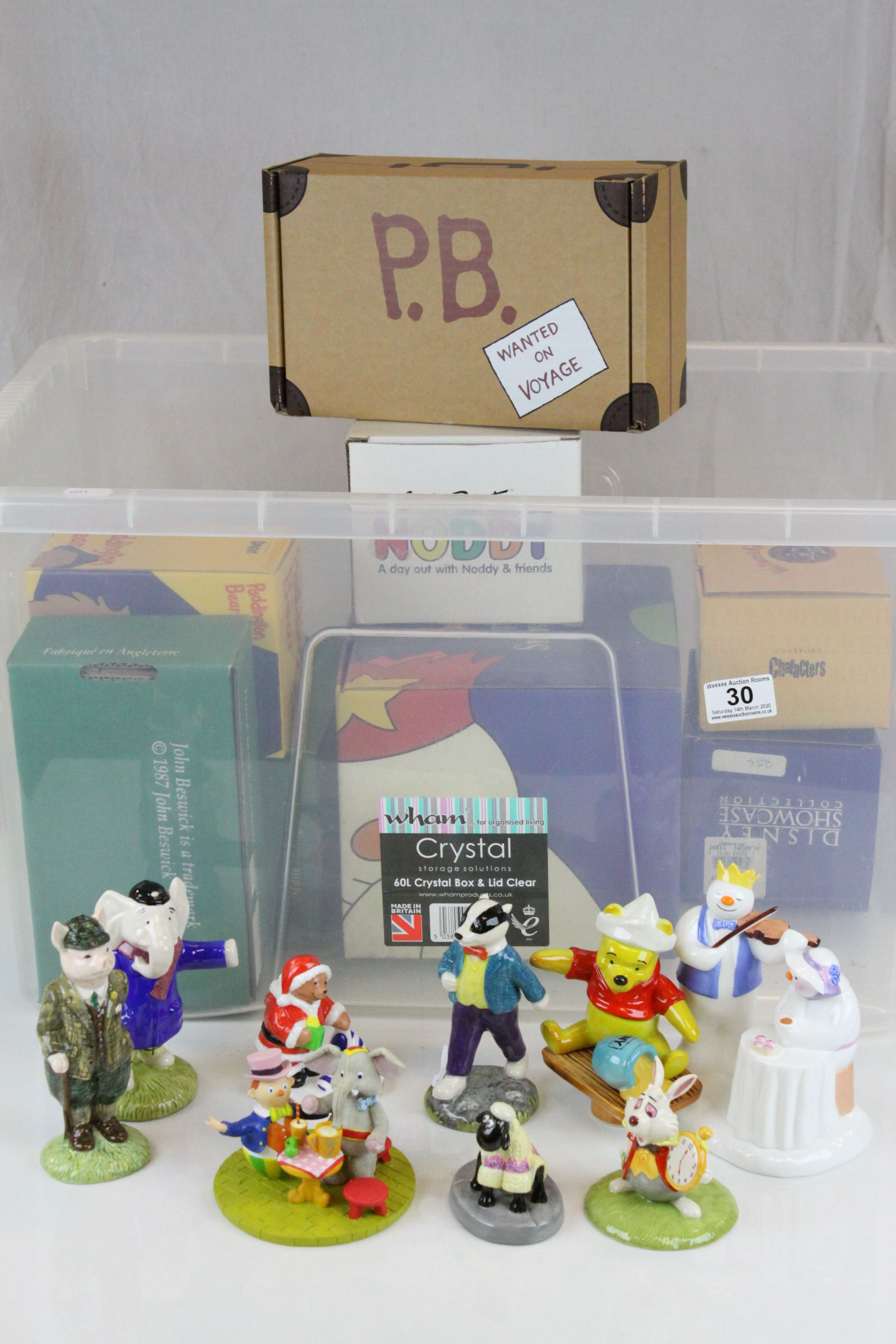 Nine Boxed Ceramic Character Figures including Beswick Edward Trunk, Bill Badger and Gentleman