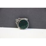 Victorian Silver Mounted Carnelian and Bloodstone Swivel Albert Fob