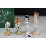 Four Boxed John Beswick ' The Flintstone ' Figures including Wilma Flintstone, Betty Rubble, Bamm-