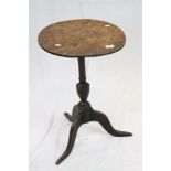 Georgian Oak and Elm Tripod Circular Candle Table, 46cms diameter x 64cms high