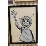 Jamie Hewlett - limited edition print of 2D from Gorillaz, no. 329/350 within blind stamp