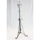 Victorian Style Painted Wrought Iron Telescopic Standard Oil Lamp converted to a Lamp