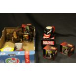 Group Star Wars boxed ceramic mugs, Marval mug, battery operated walking dog etc