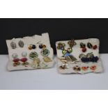 Collection of costume jewellery clip on earrings