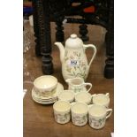 Mid 20th century Grays Pottery floral decorated coffee set