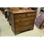 Georgian Mahogany Chest of Two Short over Three Long Drawers raised on bracket feet, 109cms wide x