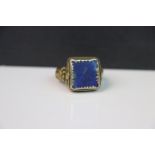 Antique style ring set with Lapis Lazuli