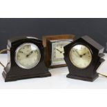 Two Art Deco Bakelite mantle clocks by Ferranti and another by Temco, all in working order (3)