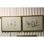 Thomas McLean early 19th century pair of oriental satirical political print cartoons in Hogarth