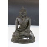 Large 19th century Bronze Shakyamuni Buddha seated figure, approx 40 cm in height.