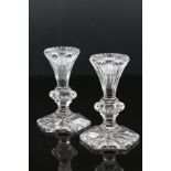 Pair of Waterford Crystal Chatham 5" candlesticks