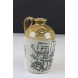 Late 19th / Early 20th century Advertising Stoneware ' The Barley Bree ' Whiskey Flask / Small
