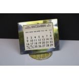 Early 20th century Silver Plated Desk Perpetual Calendar