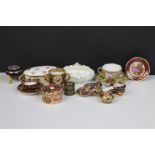 A collection of cabinet ceramic miniatures to include a selection of Royal Crown Derby, Coalport and