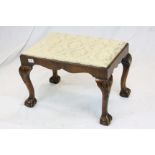 Early 20th century Queen Anne Style Dressing Stool with Drop-in Seat and raised on Cabriole Legs