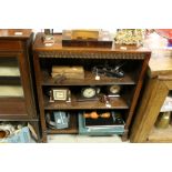 1930's / 40's Oak Bookcase with Two Adjustable Shelves, 75cms wide x 93cms high