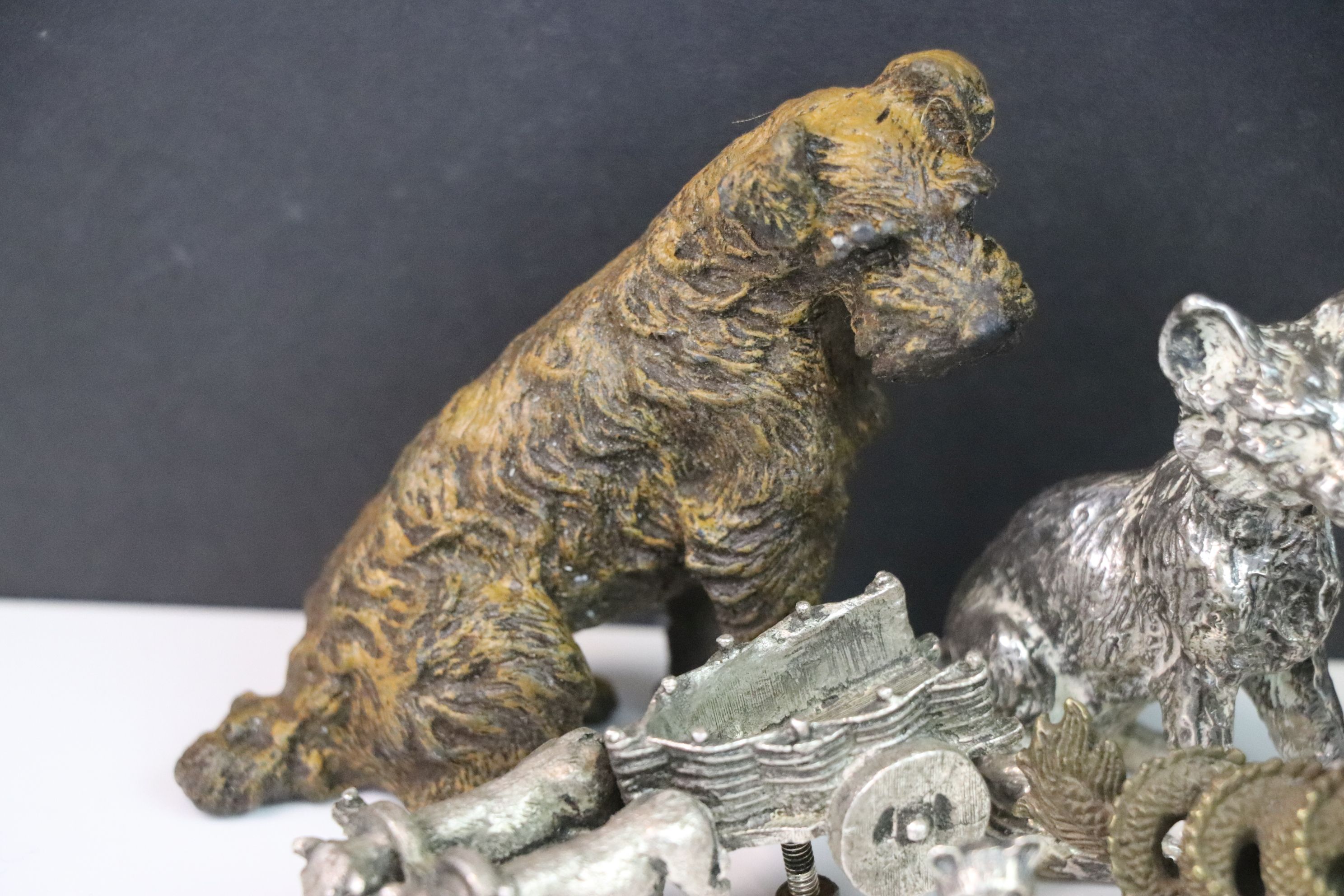 Collection of metal animal figures to include a small solid silver bear - Image 3 of 7