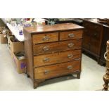 Early 19th century Mahogany Chest of Two Short over Three Long Drawers raised on Bracket Feet, 93cms
